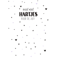 Ansichtkaart | Heel veel hartjes voor de juf!